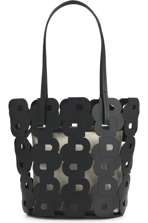 HUGO BOSS Bolso tote de piel con monograma Double B y bolsito interior