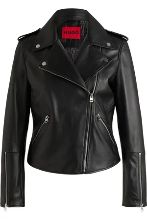 HUGO BOSS Chaqueta biker asimétrica en piel