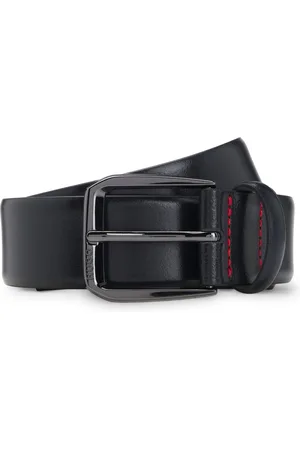 HUGO BOSS Cinturón de piel italiana con hebilla de la marca