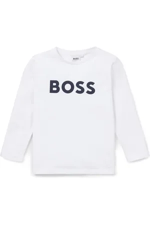 HUGO BOSS Camiseta de manga larga para niños en algodón con logo en contraste
