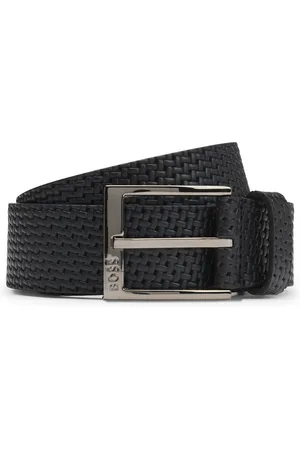 HUGO BOSS Cinturón de piel con efecto trenzado