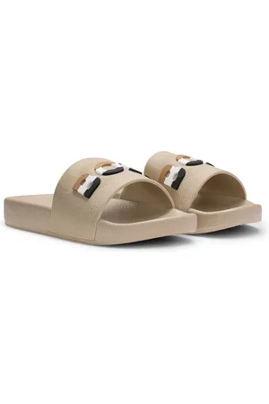 HUGO BOSS Chanclas para niños con raya de la marca y logotipo