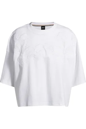 HUGO BOSS Camiseta de algodón con detalles bordados
