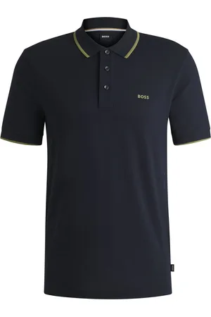HUGO BOSS Polo de piqué de algodón con detalle de logo