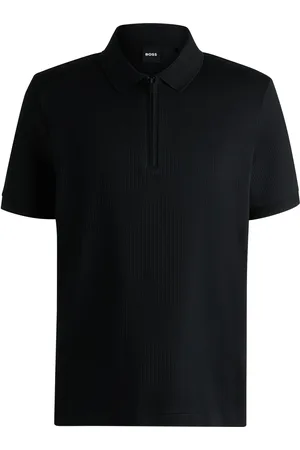 HUGO BOSS Polo de algodón con estructura de sirsaca