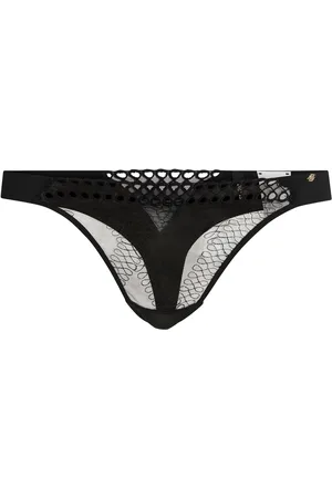 HUGO BOSS Tanga con detalle de ojales y monograma Double B