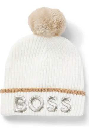 HUGO BOSS Gorro de punto para niños con logo de efecto metalizado