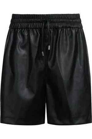 HUGO BOSS Shorts de piel sintética con cintura elástica