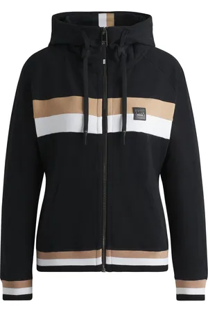 HUGO BOSS Sudadera para equitación en algodón elástico italiano con capucha y cremallera