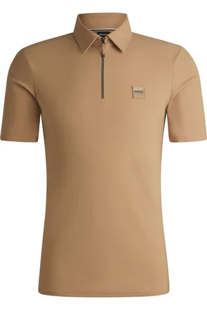 HUGO BOSS Camisa de entrenamiento para equitación en piqué elástico con tapeta de cremallera