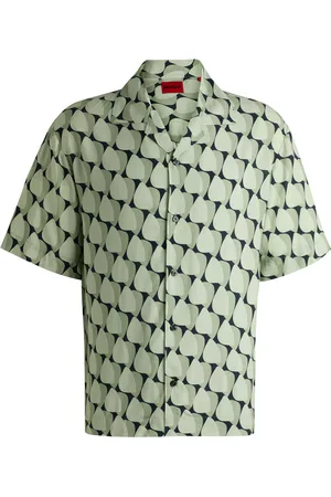 HUGO BOSS Camisa oversize fit con estampado abstracto