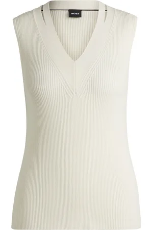 HUGO BOSS Top de punto sin mangas con aberturas