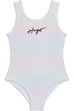 HUGO BOSS Bañador iridiscente para niños con logo estampado
