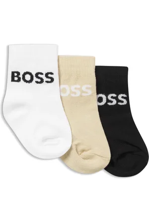 HUGO BOSS Paquete de tres calcetines para niños con logotipos en tejido jacquard