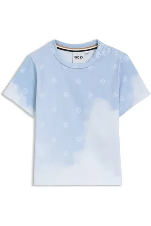 HUGO BOSS Camiseta para niños con monogramas Double B y estampado de nubes