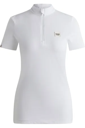 HUGO BOSS Camisa de exhibición para equitación en tejido elástico de canalé
