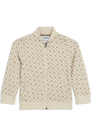 HUGO BOSS Chaqueta con cremallera para niños con estampado de monogramas
