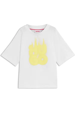 HUGO BOSS Camiseta para niños de algodón con logotipo de llama