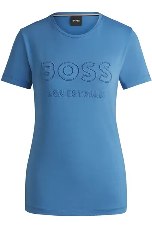 HUGO BOSS Camiseta de equitación en algodón elástico con logo bordado