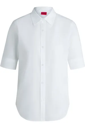 HUGO BOSS Blusa regular fit de lona de algodón