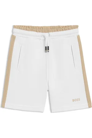 HUGO BOSS Shorts para niños con logo estampado y apliques en las costuras laterales