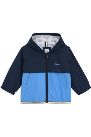 HUGO BOSS Cazadora cortavientos para niños con bloques de color y logo estampado