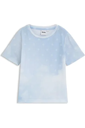 HUGO BOSS Camiseta para niños con monogramas Double B y estampado de nubes