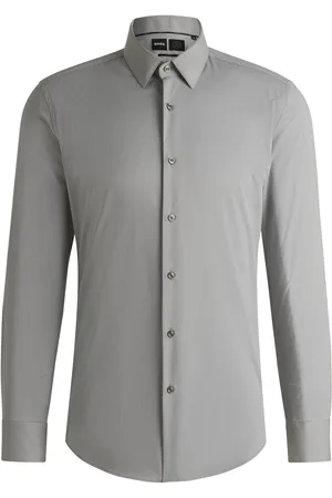 HUGO BOSS Camisa slim fit en tejido elástico técnico con estructura
