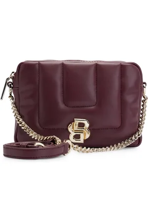 HUGO BOSS Bolso cruzado guateado con monograma Double B metálico