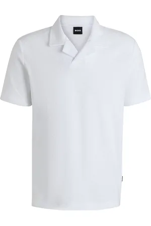 HUGO BOSS Polo en felpa de algodón con cuello abierto