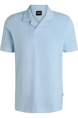 HUGO BOSS Polo en felpa de algodón con cuello abierto