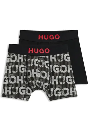 HUGO BOSS Paquete de dos calzoncillos bóxer de algodón elástico para niños