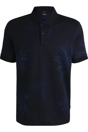 HUGO BOSS Polo de algodón mercerizado con tejido en jacquard floral