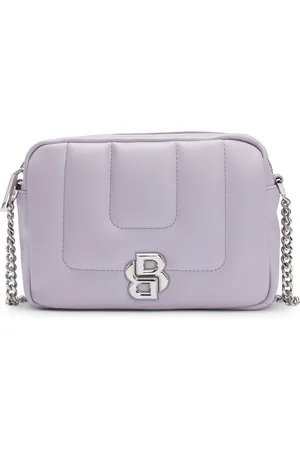 HUGO BOSS Bolso cruzado guateado con monograma Double B metálico