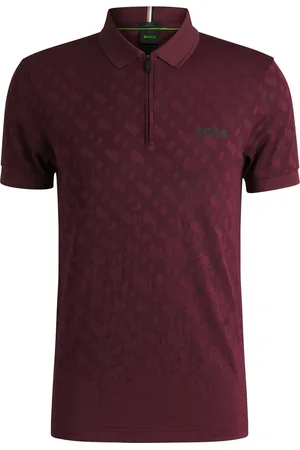 HUGO BOSS Polo activo de secado rápido con monograma degradado en jacquard
