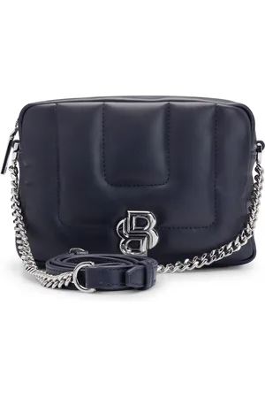 HUGO BOSS Bolso cruzado guateado con monograma Double B metálico