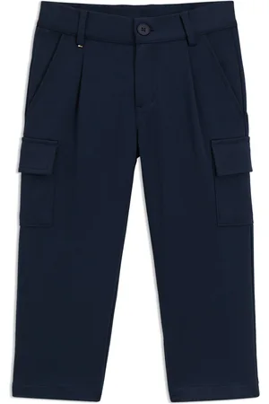 HUGO BOSS Pantalones cargo loose fit para niños en tejido elástico