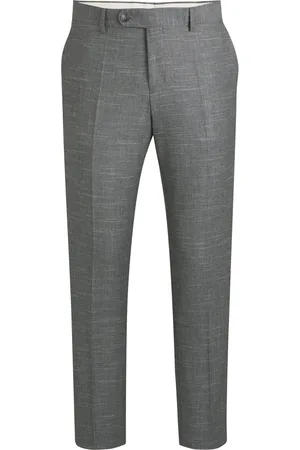 HUGO BOSS Pantalones slim fit de mezcla de lana con dibujo
