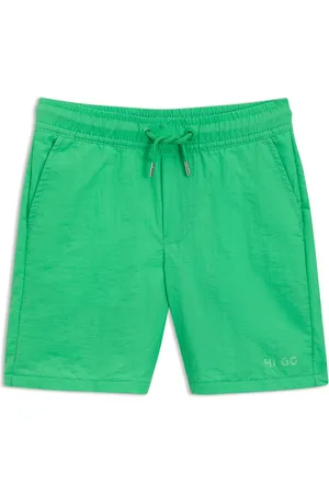 HUGO BOSS Bañador tipo shorts de estilo surfero para niños con logo estampado