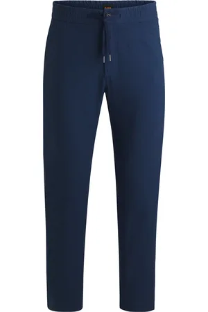 HUGO BOSS Pantalones regular fit en cómoda mezcla de lino con elástico