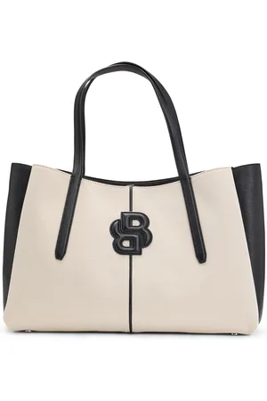 HUGO BOSS Bolso tote de lona con monograma Double B acolchado