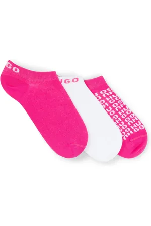 HUGO BOSS Paquete de tres pares de calcetines tobilleros con logos en contraste