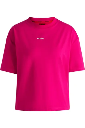 HUGO BOSS Camiseta relaxed fit de punto suave con logotipo en contraste