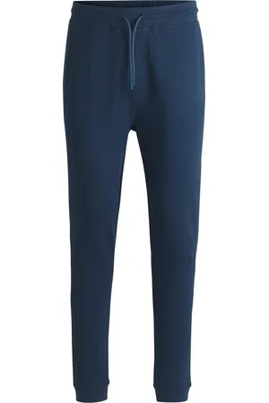 HUGO BOSS Pantalones de chándal en felpa de algodón con parche de logo