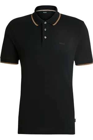 HUGO BOSS Polo de piqué de algodón con detalle de logo
