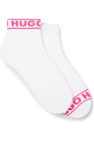 HUGO BOSS Paquete de dos pares de calcetines tobilleros con logo en los puños
