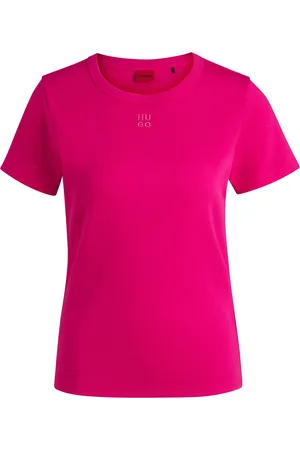 HUGO BOSS Camiseta de algodón con logo apilado bordado