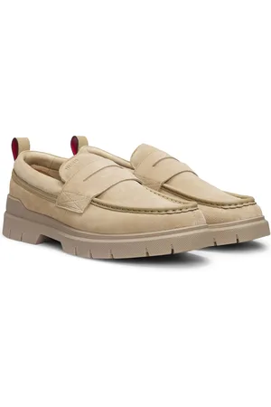 HUGO BOSS Mocasines de ante con apliques de piel sintética