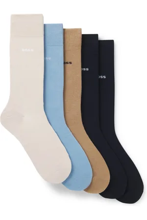 HUGO BOSS Paquete de cinco pares de calcetines de largo medio en mezcla de algodón