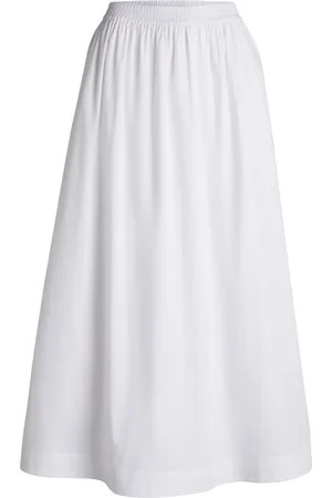 HUGO BOSS Falda maxi en popelín de algodón con cintura elástica
